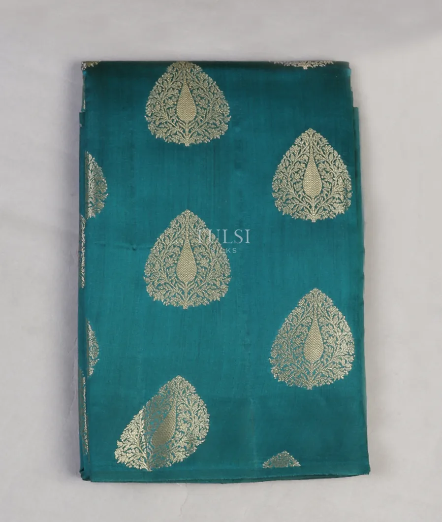 Peacock Blue Chaniya Silk Saree T589612-image