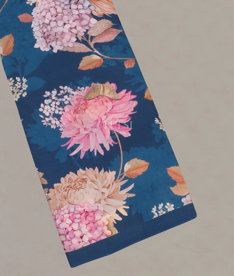 Blue Crepe Silk Saree T551194-image