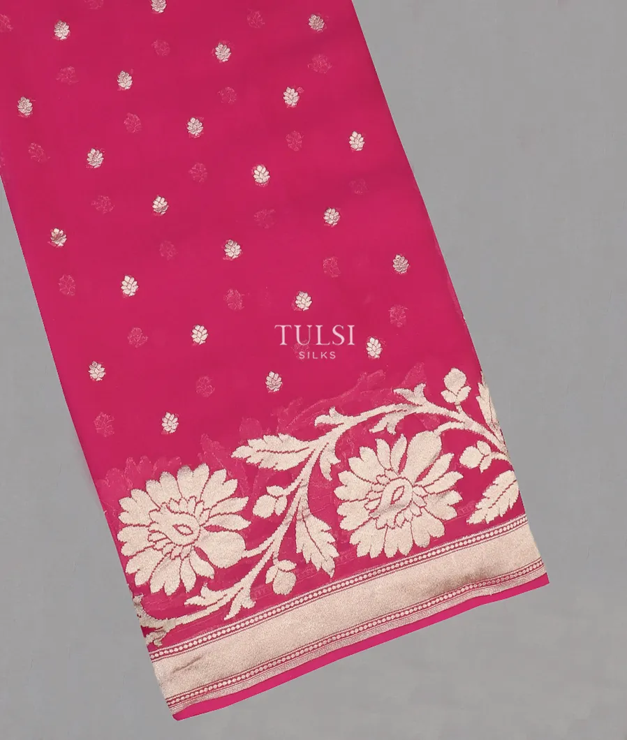 Pink Banaras Georgette Silk Saree T523527-image