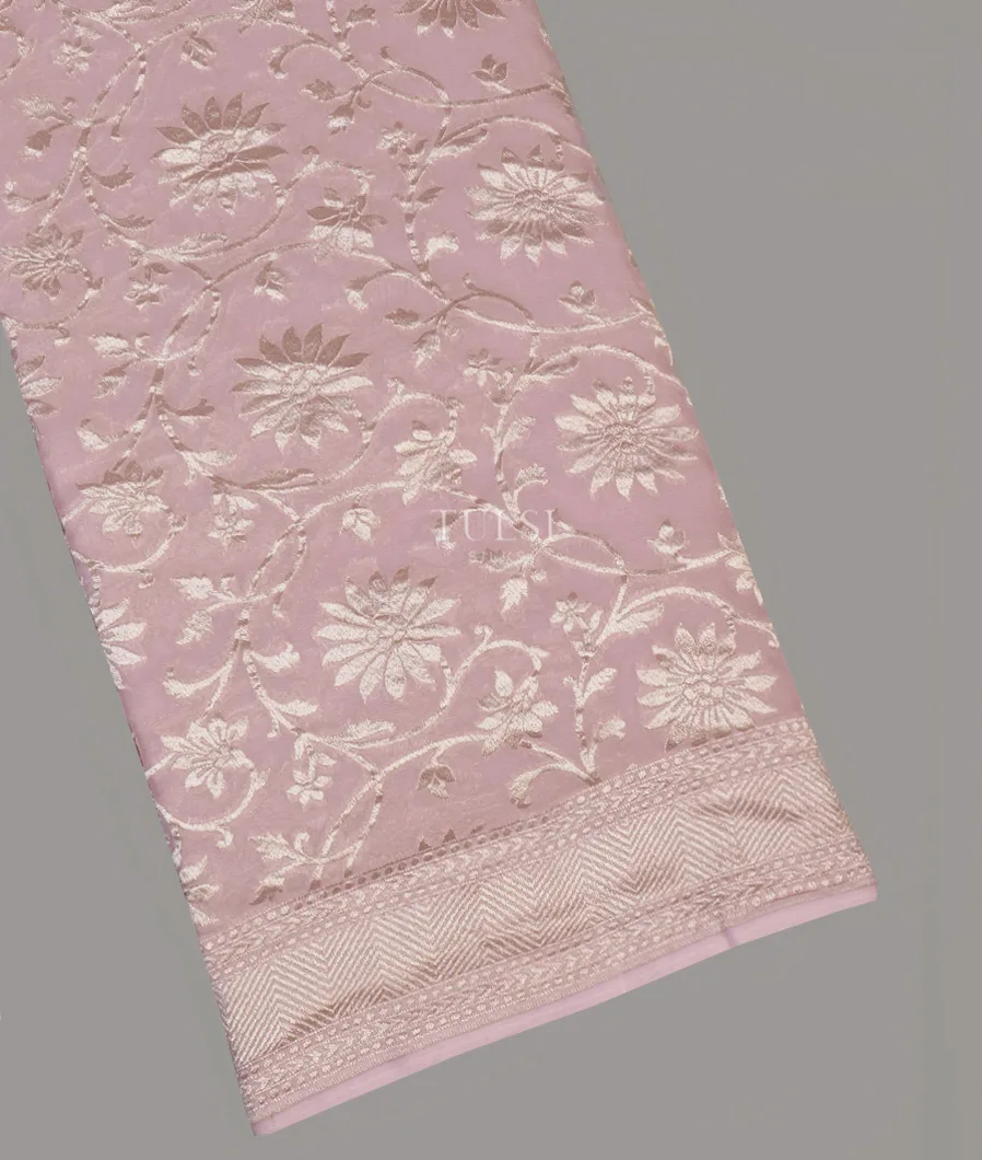 Light Pink Banaras Georgette Silk Saree T547933-image