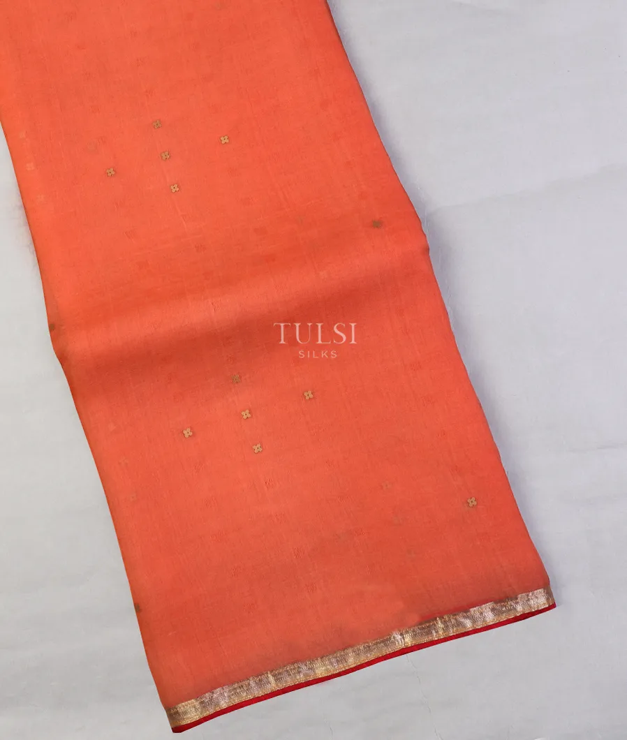 Peach Woven Organza Saree T588599-image