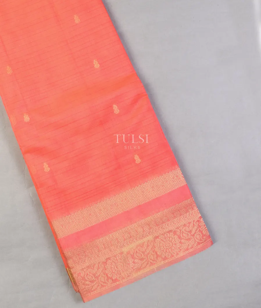 Peach Silk Cotton Saree T586746-image