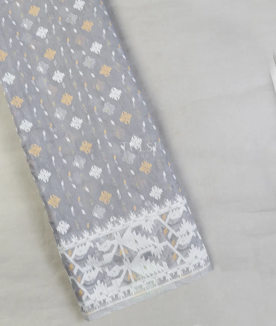 Grey Dhakai Cotton Saree T594311-image