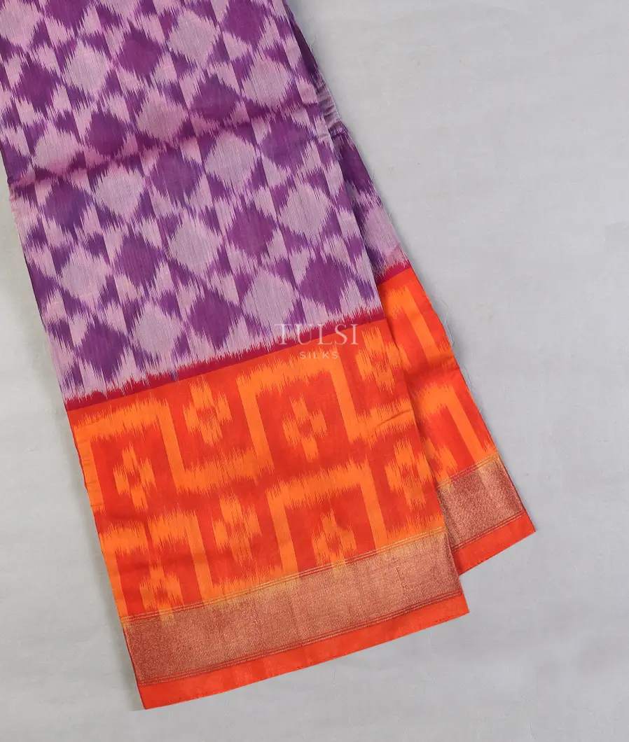 Purple Pochampalli Silk Cotton Saree T595354-image