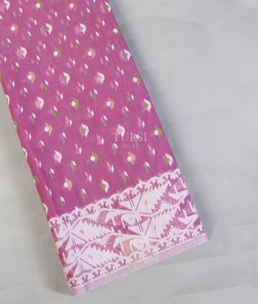 Pinkish Lavender Dhakai Cotton Saree T594345-image