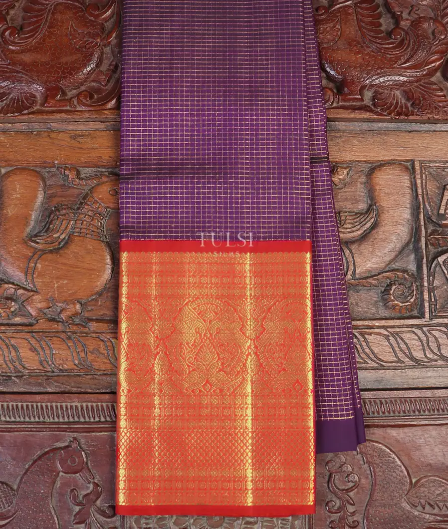 Purple Kanjivaram Silk Pavadai T563821-image