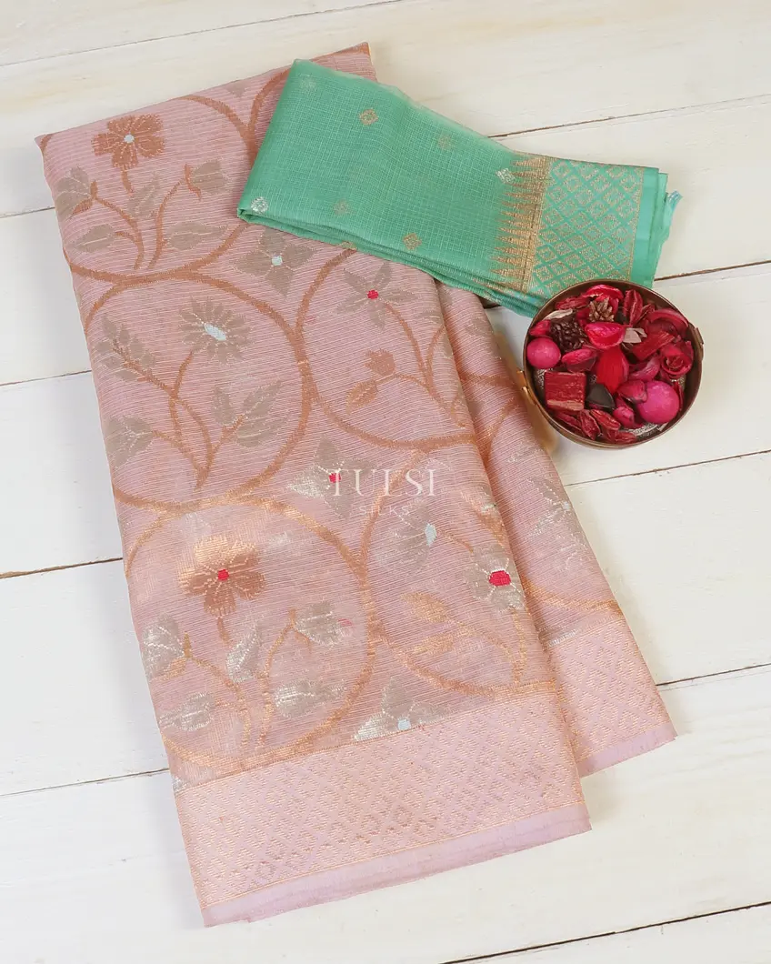 Pink Zari Kota Saree T595592-image