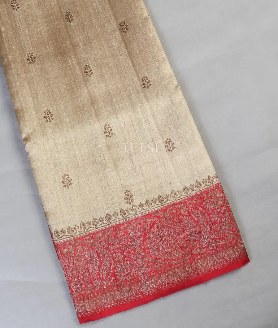 Beige Banaras Tussar Saree T592162-image