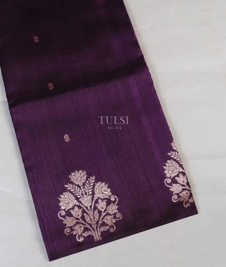 Purple Banaras Tussar Saree T592187-image
