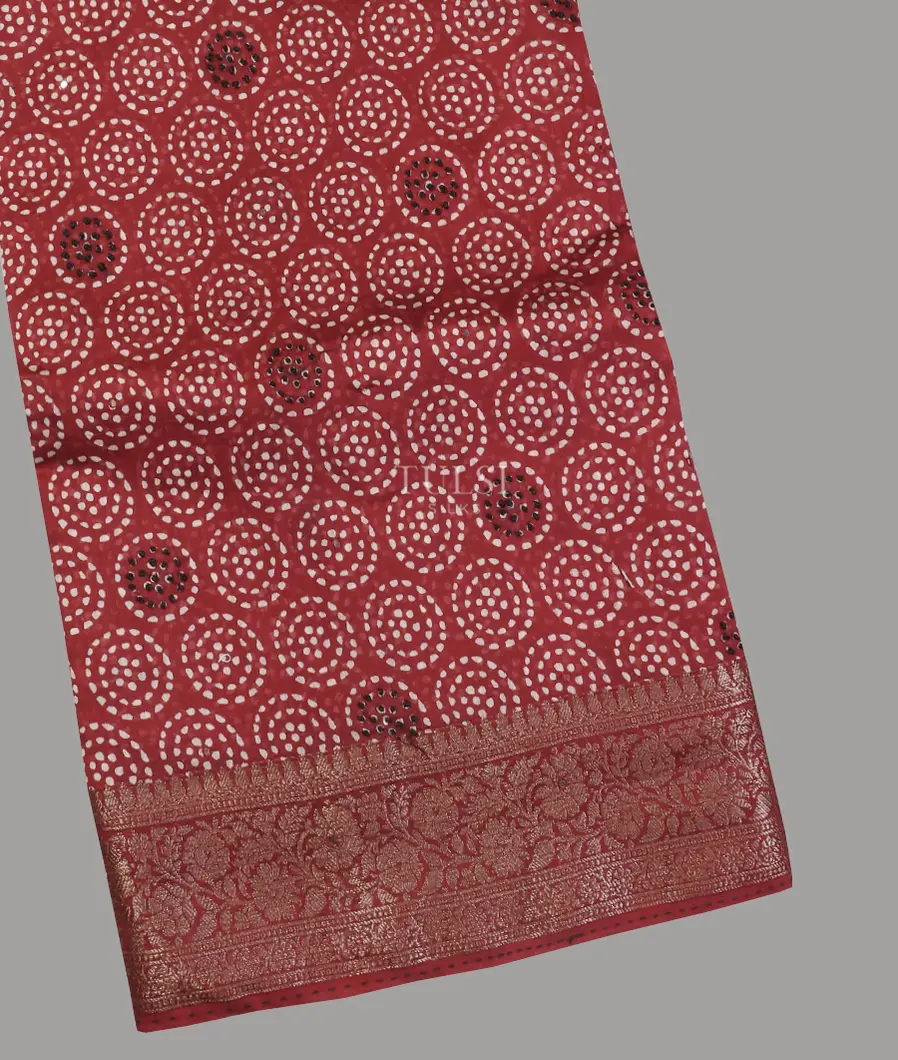 Red Soft Printed Cotton Saree T593015-image