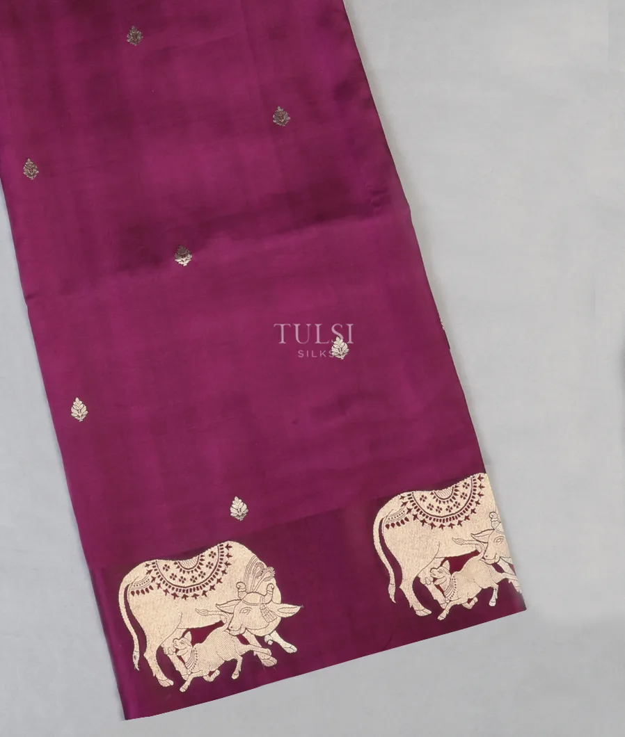 Purple Banaras Silk Saree T587607-image