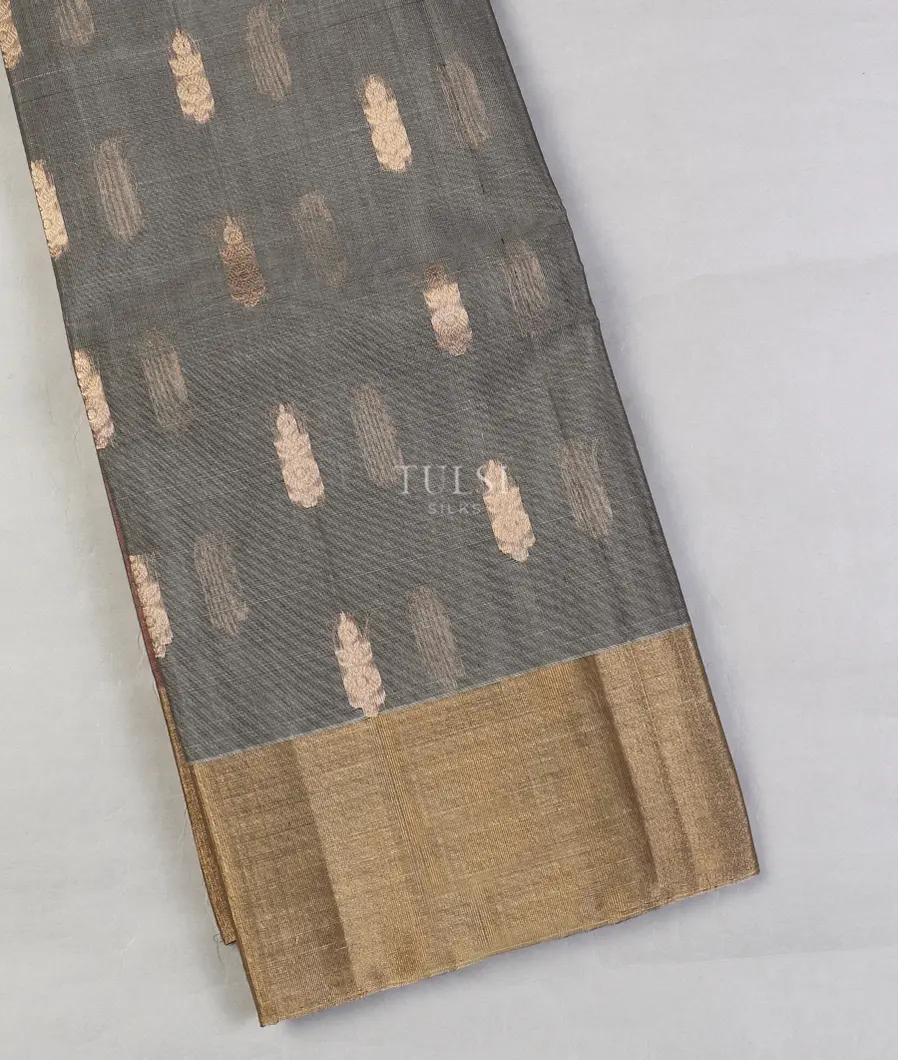 Grey Silk Cotton Saree T586698-image