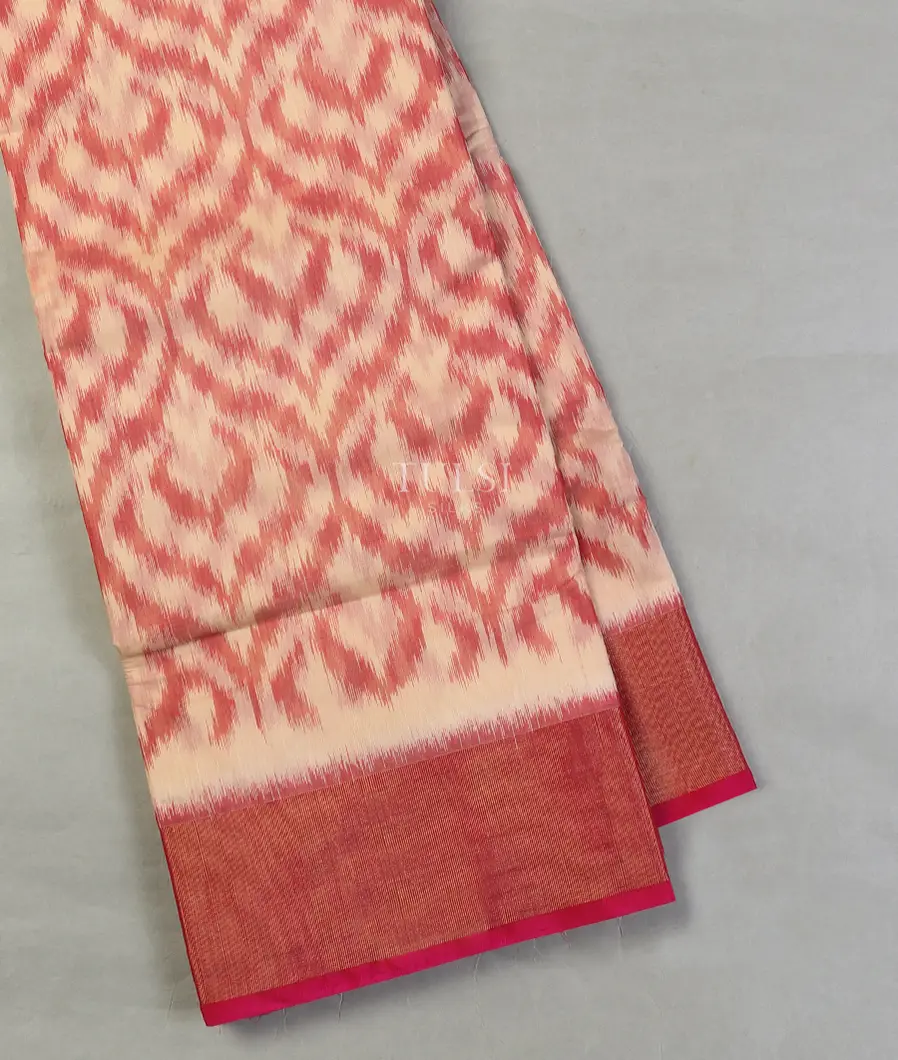 Beige Pochampalli Silk Cotton Saree T595303-image