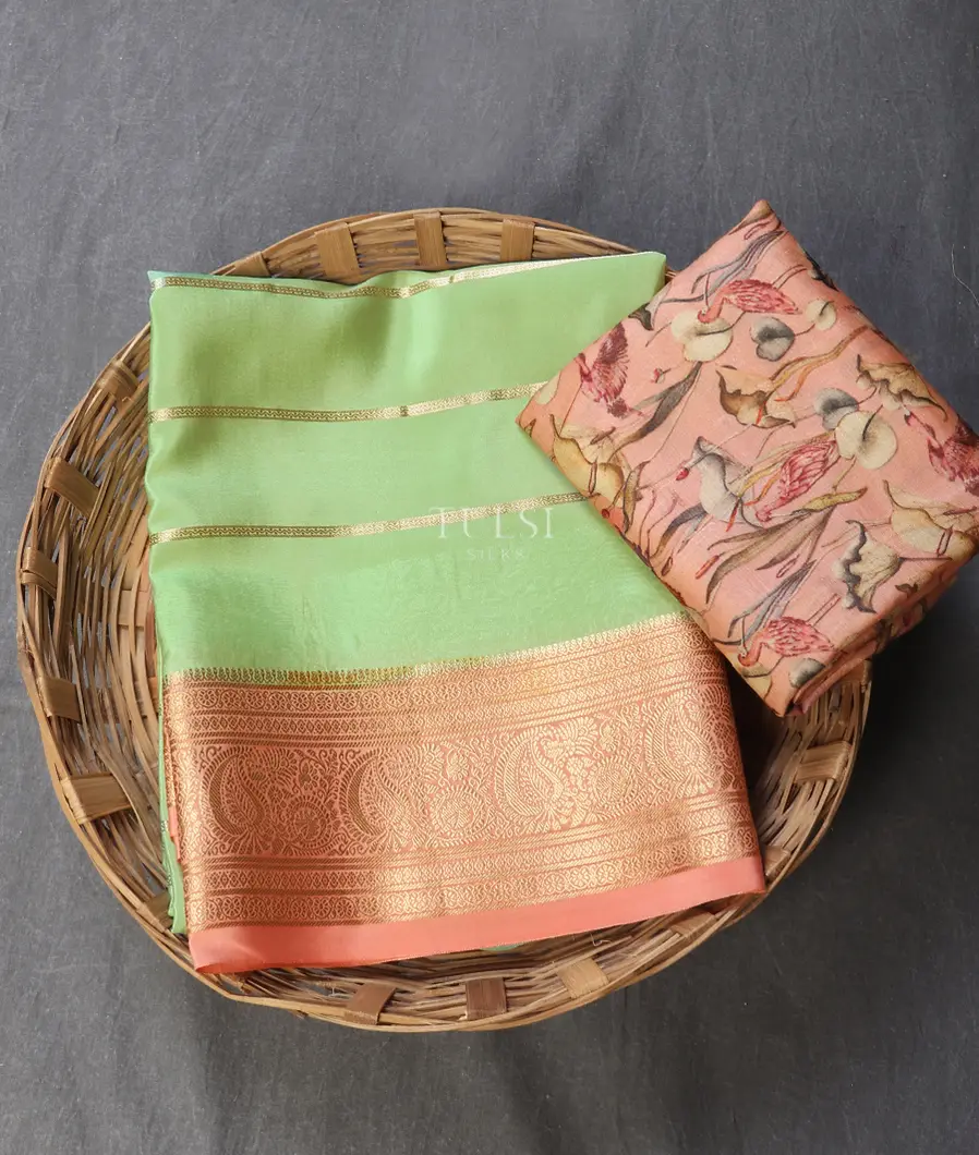 Green Mysore Crepe Silk Saree T595764-image