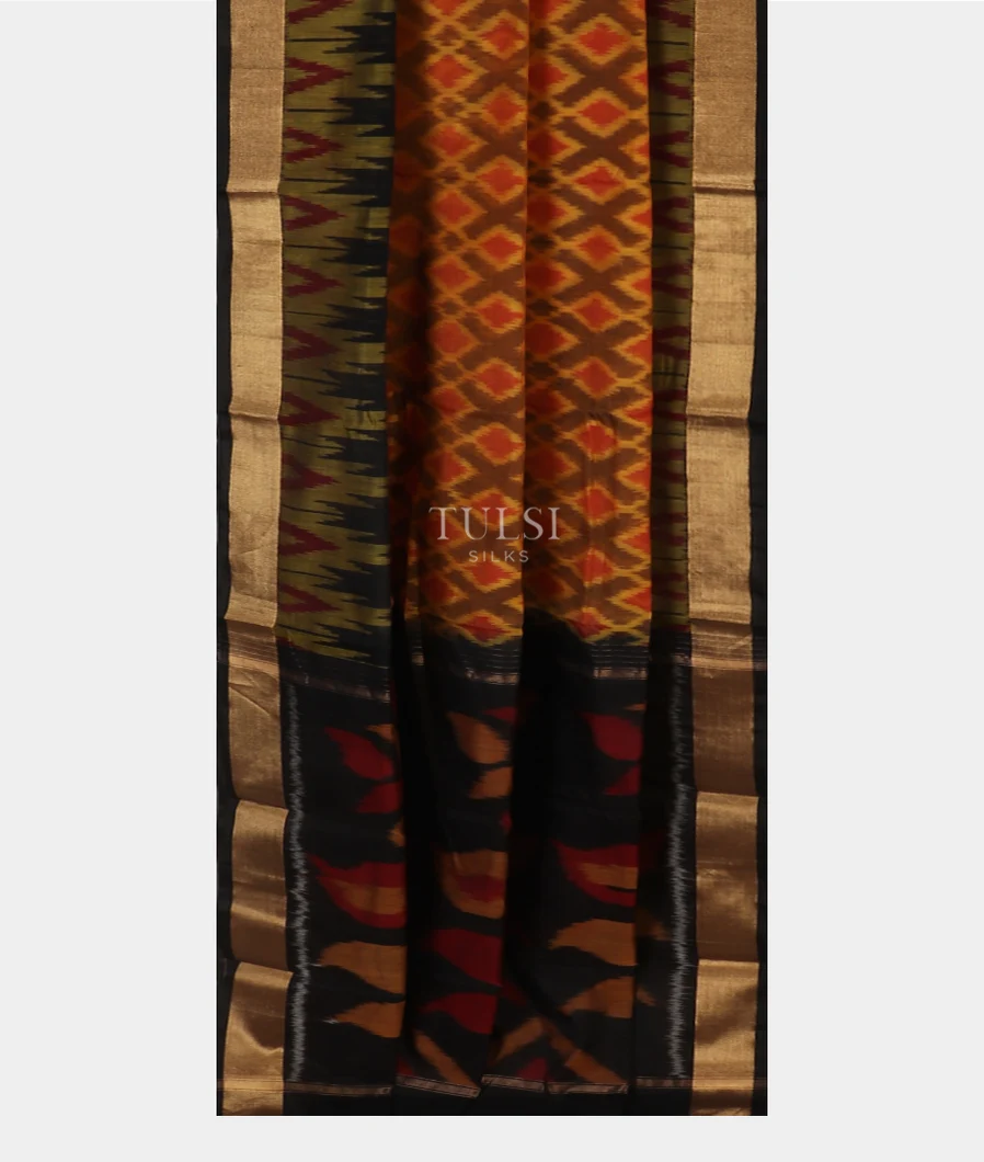 yellowish-brown-pochampalli-silk-cotton-saree-t595271-t595271-b