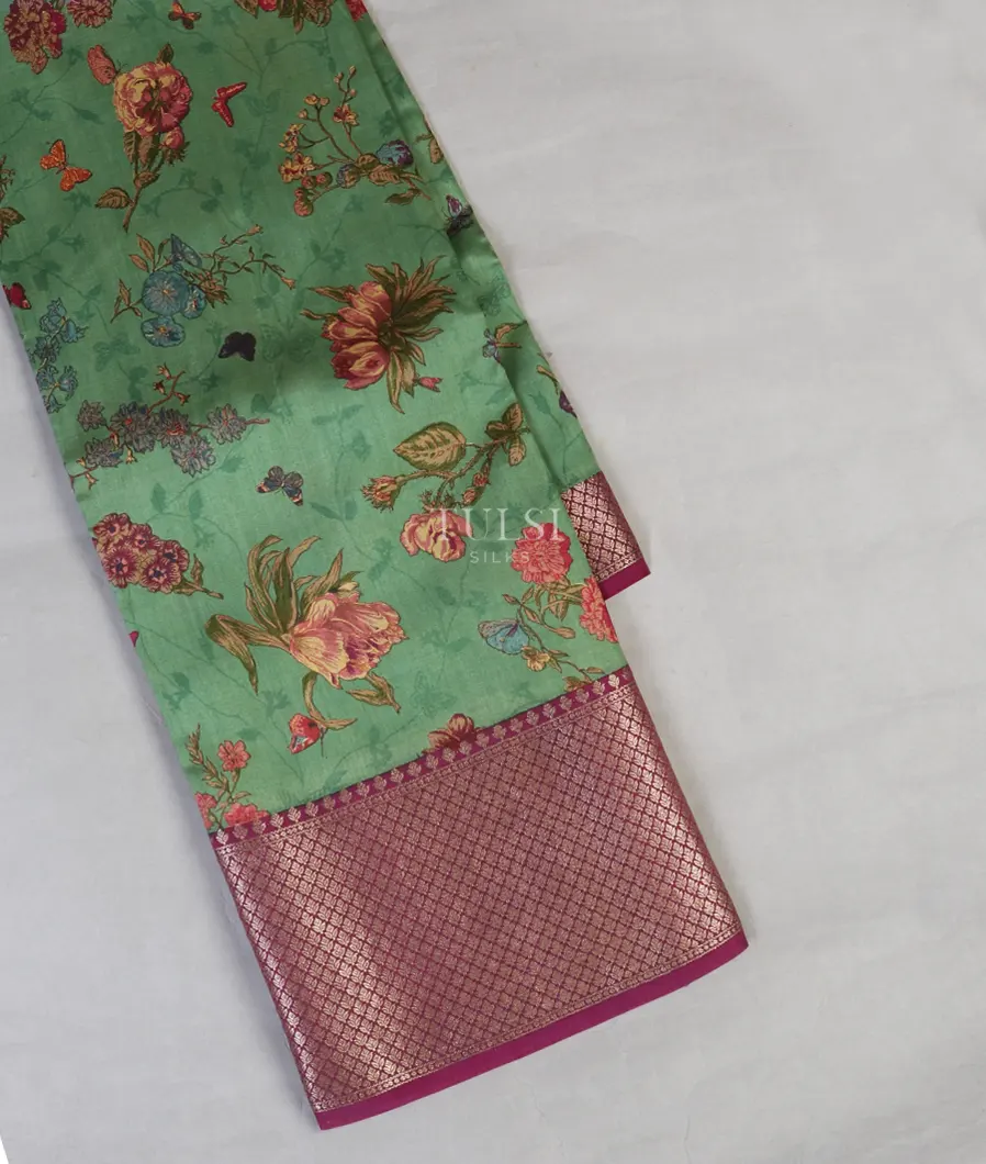 Green Chaniya Silk Saree T591196-image