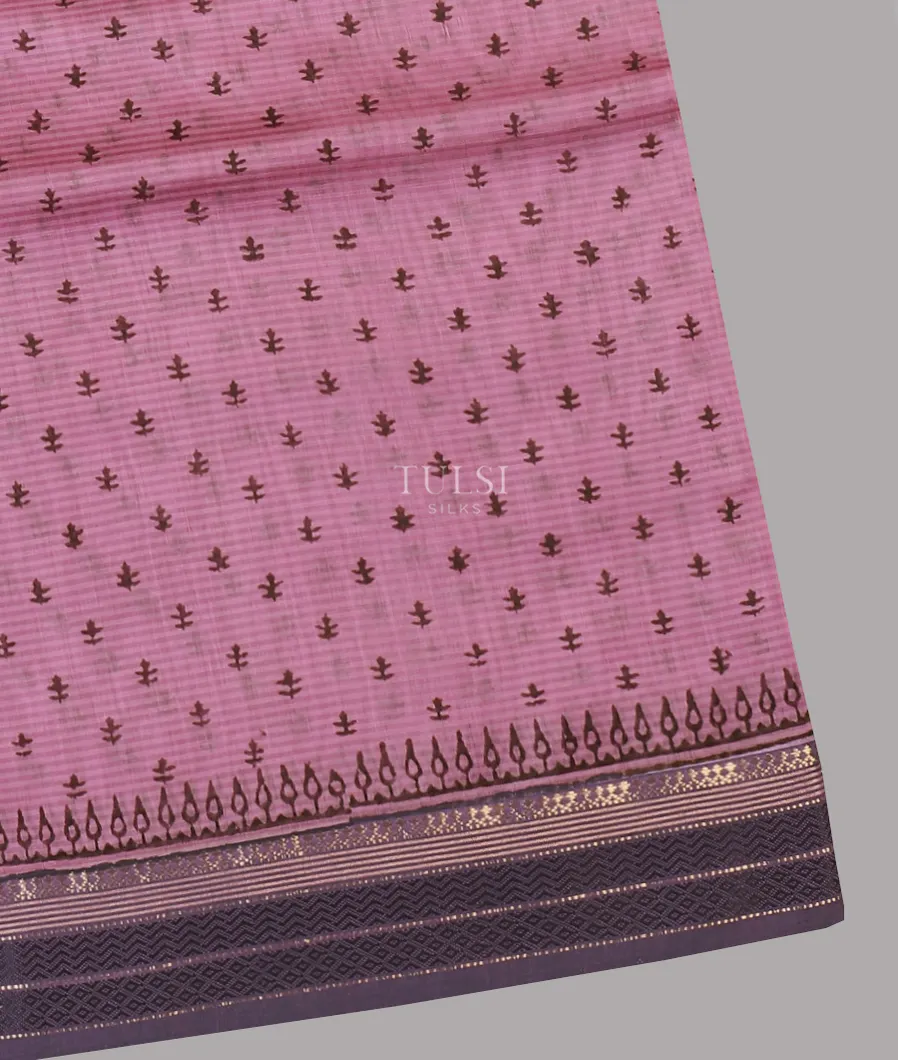 Pink Maheshwari Printed Cotton Saree T585853-image