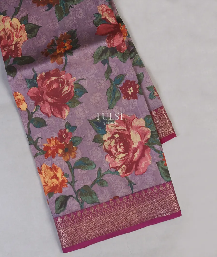 Purple Chaniya Silk Saree T591198-image
