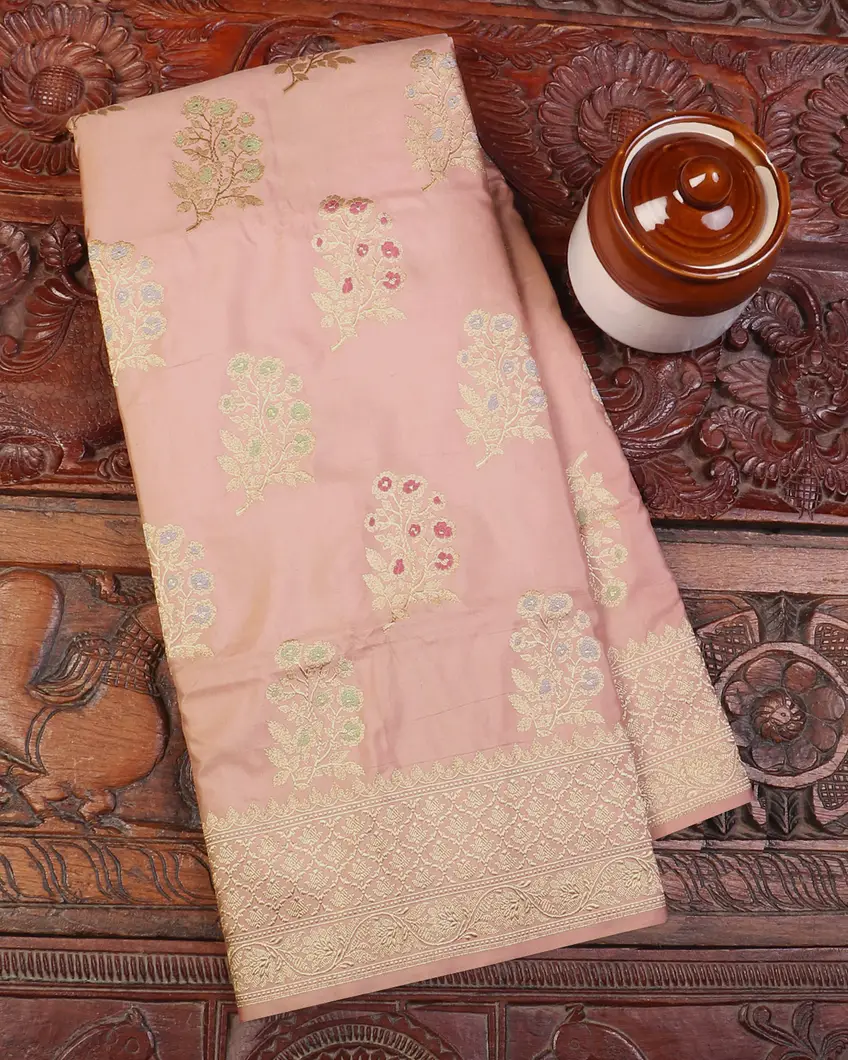 Pink Banaras Silk Saree T596550-image