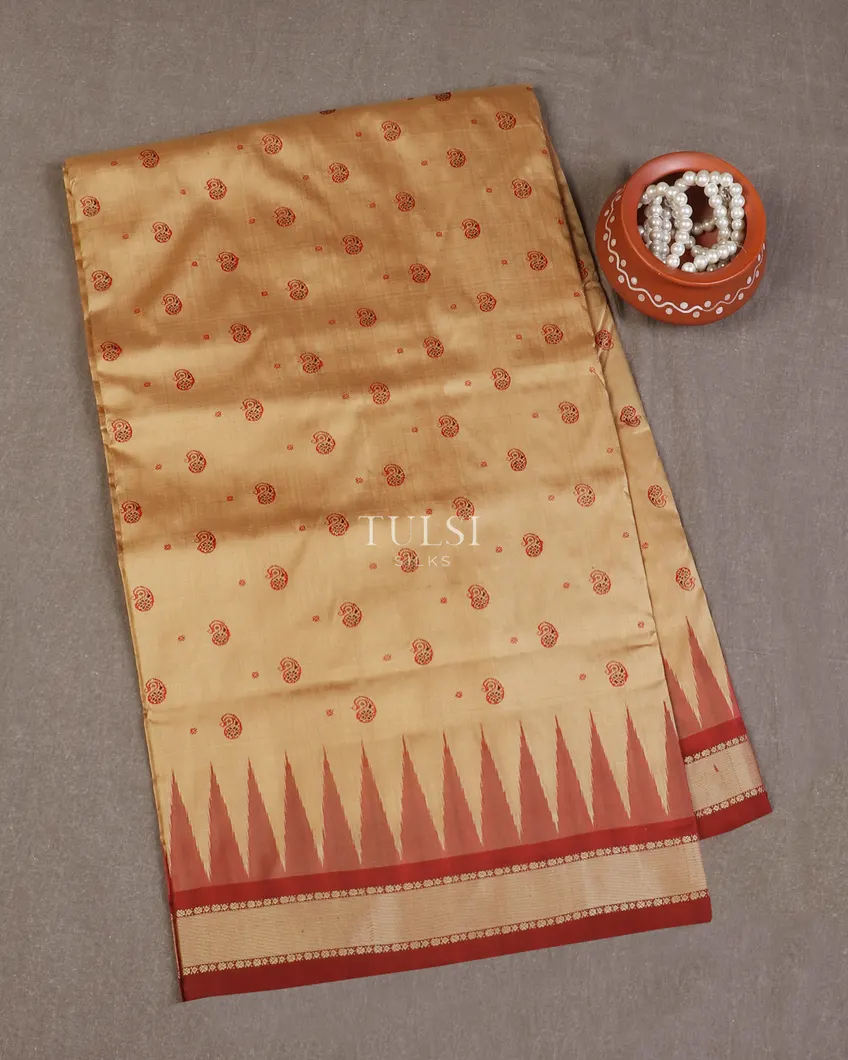 Beige Orissa's Sambhalpuri Handwoven Silk Saree T594420-image