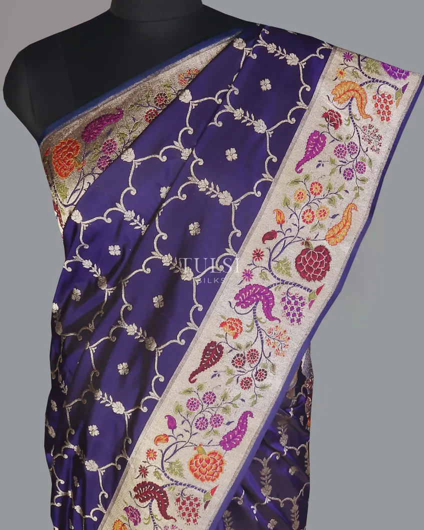 Blue Banaras Silk Saree T584920-image
