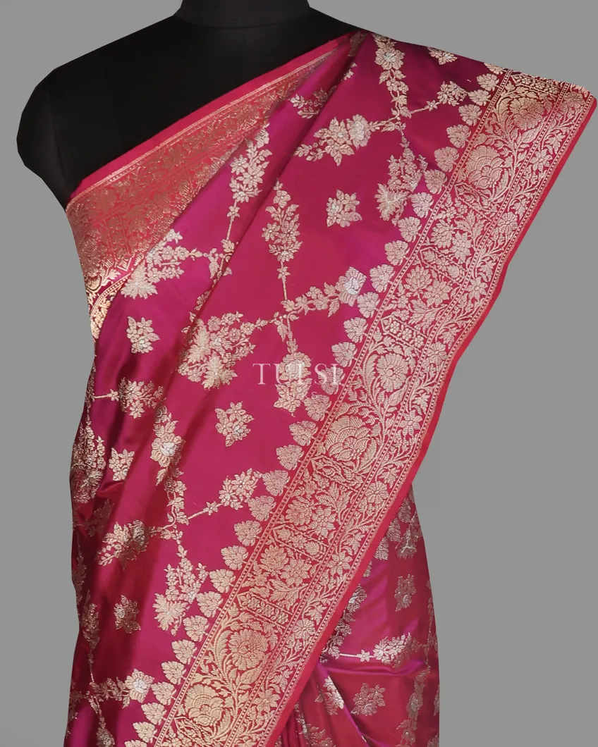Pink Banaras Silk Saree T565720-image