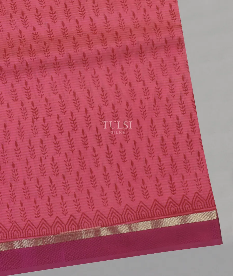 Pink Maheshwari Printed Cotton SareT546373-image
