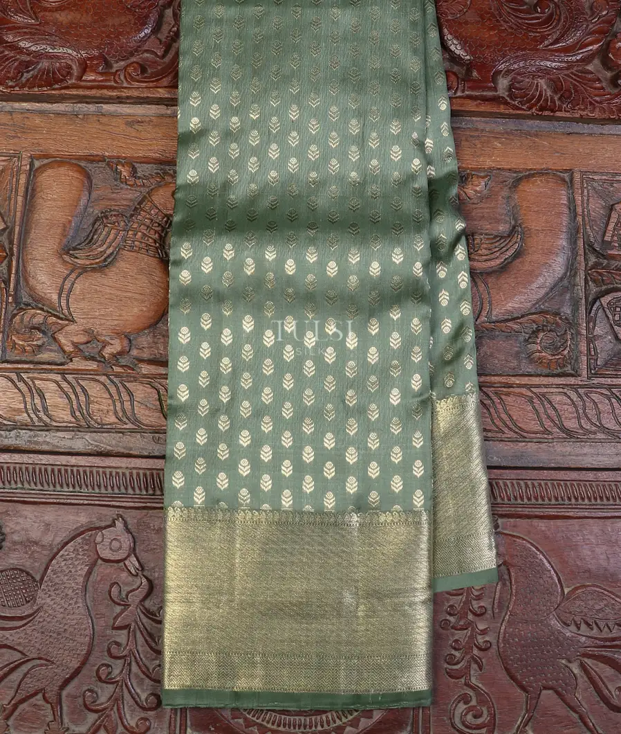 Greenish Grey Kanjivaram Silk Saree T587330-image