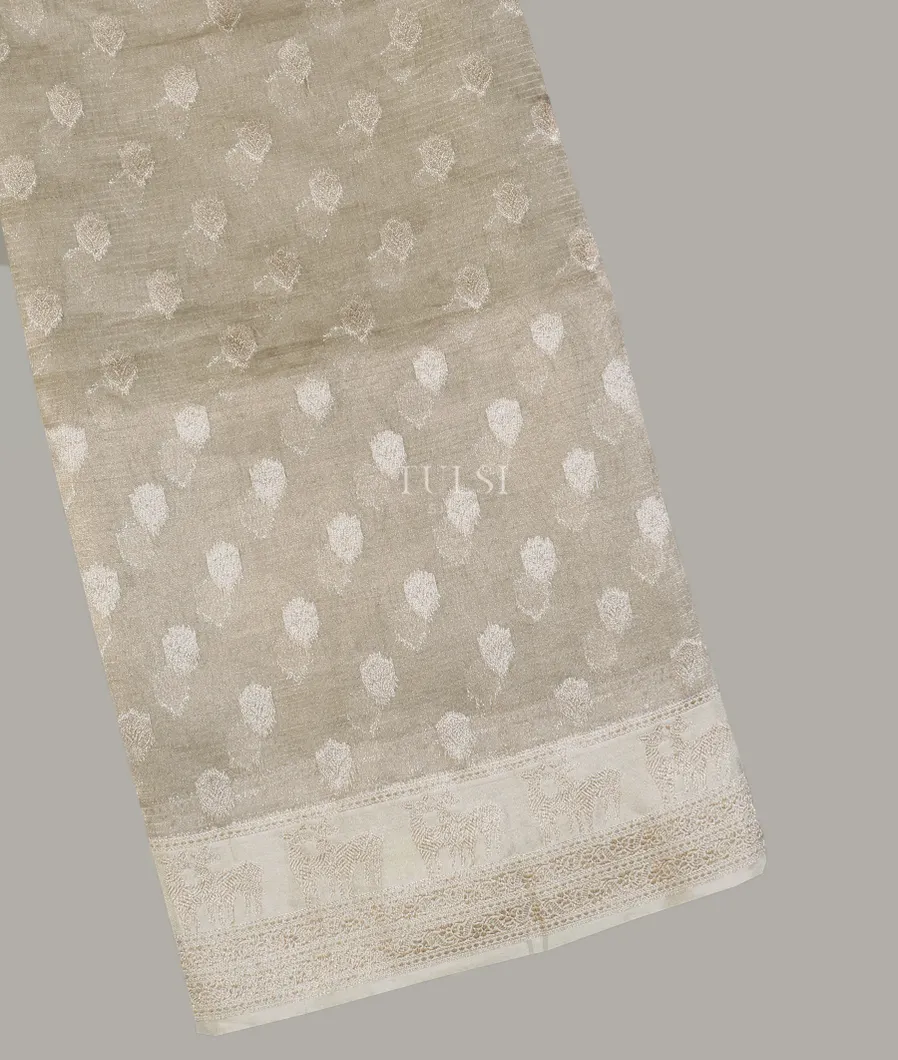 Grey Banaras Tissue Organza Saree T590351-image