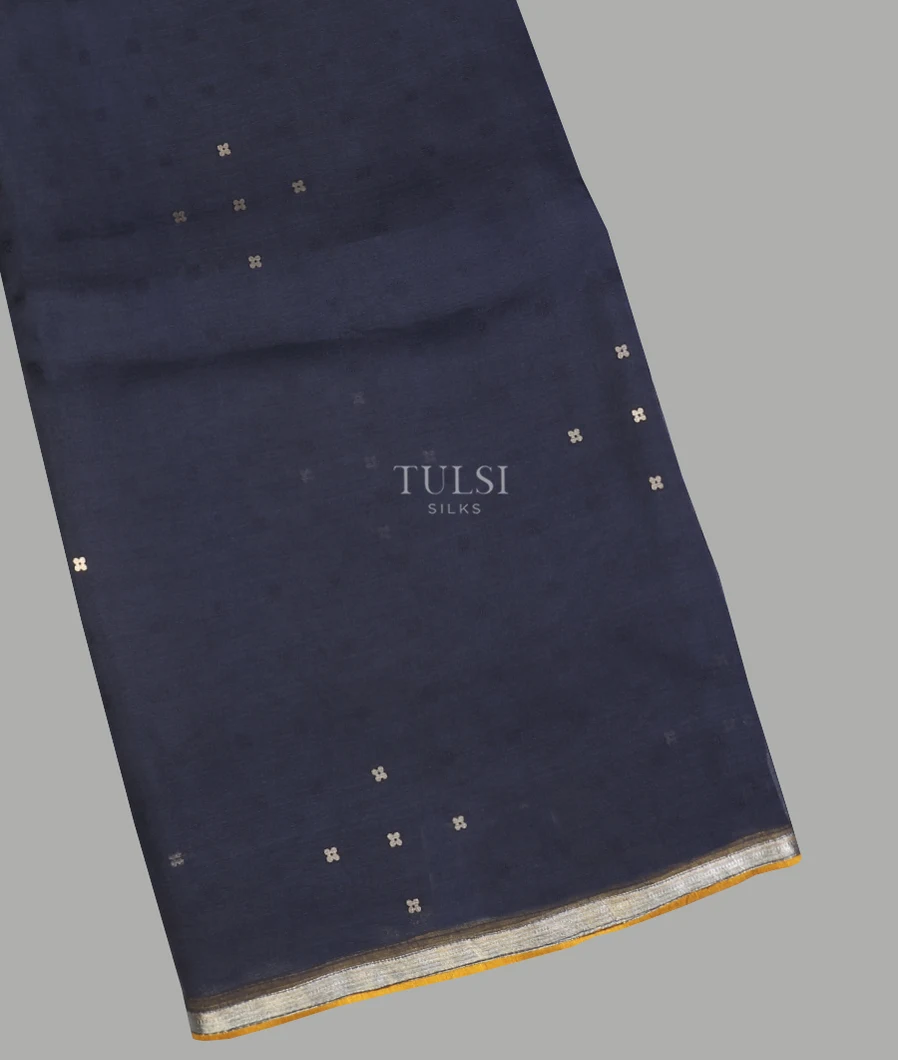 Midnight Blue Woven Organza Saree T596729-image