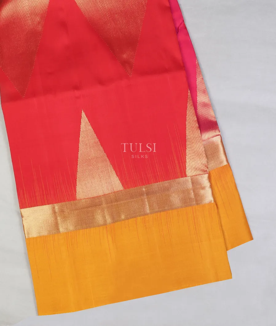 Red And Pink Soft Silk Saree T511704-image