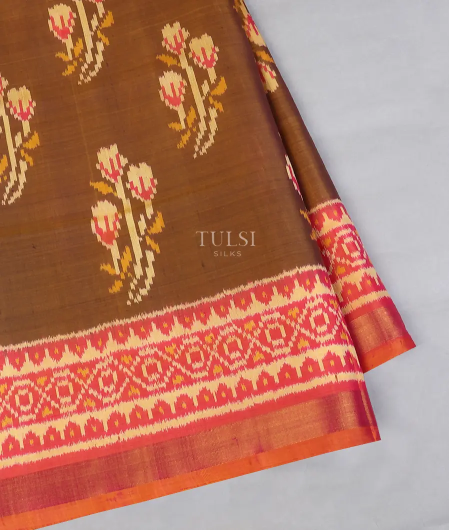 Brown Patola Silk Saree T554401-image