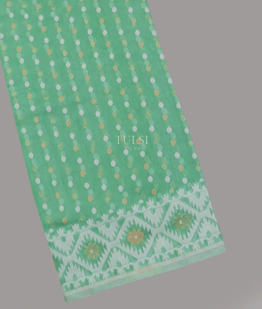 Green Dhakai Cotton Saree T594354-image