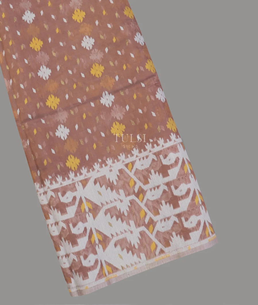 Light Pinkish Brown Dhakai Cotton Saree T594315-image
