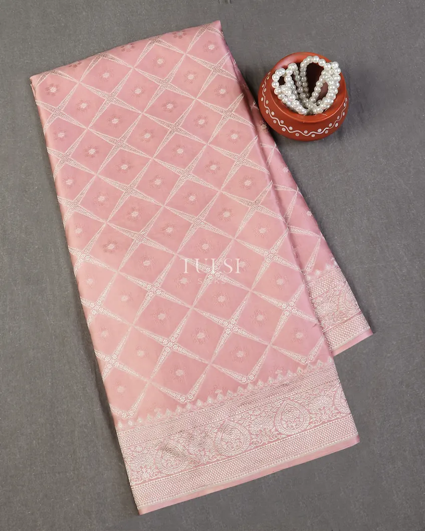 Pink Banaras Mashru Silk Saree T590887-image