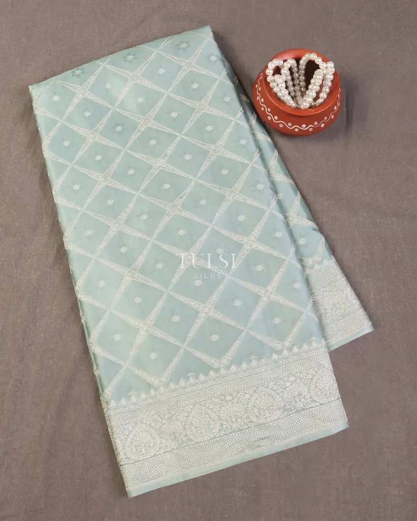 Blue Banaras Mashru Silk Saree T590889-image