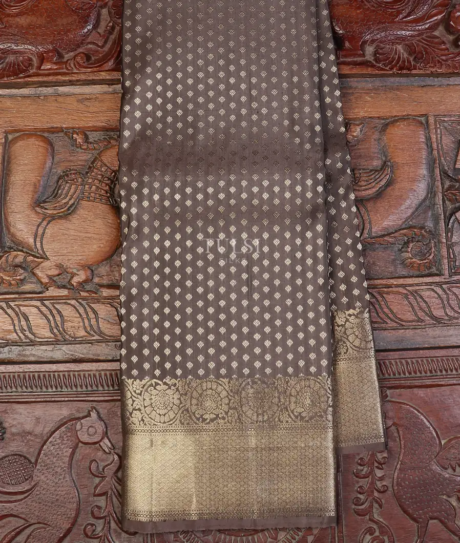Greyish Brown Kanjivaram Silk Saree T589398-image