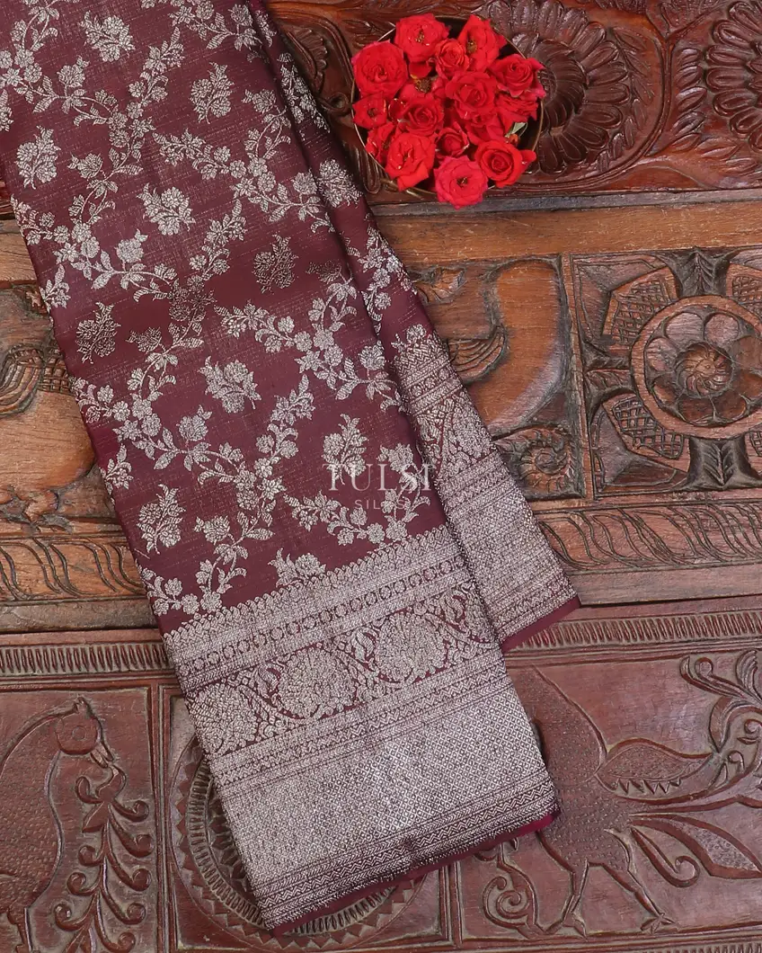 Deep Brown Kanjivaram Silk Saree T599149-image