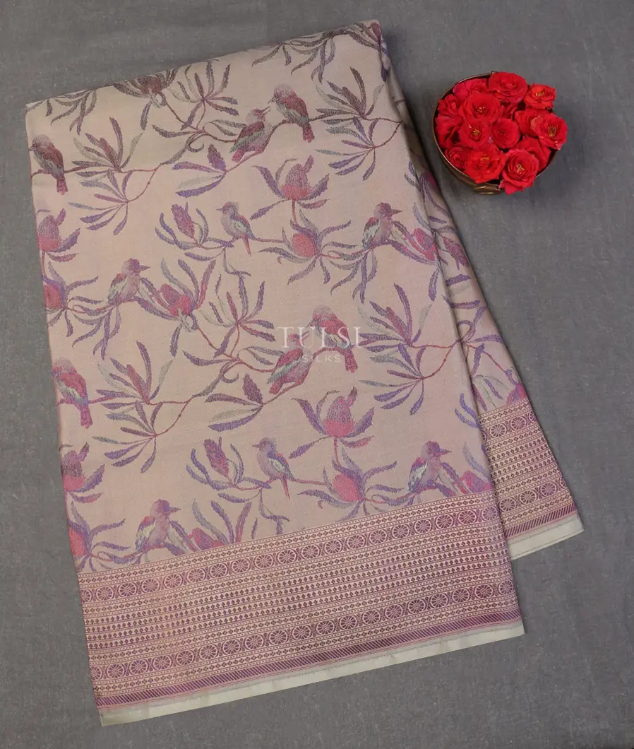 Grey Banaras Silk Saree T594178-image