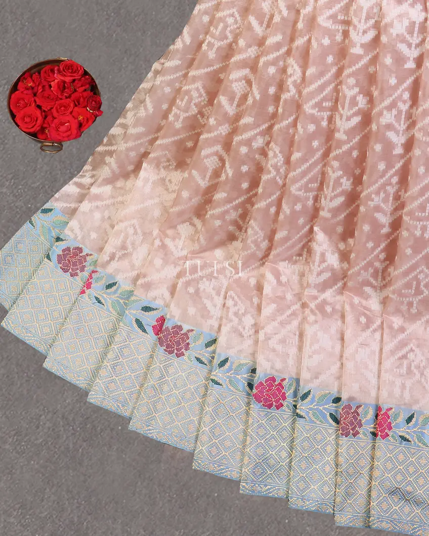 Peach Tissue Banaras Silk Saree T597392-image