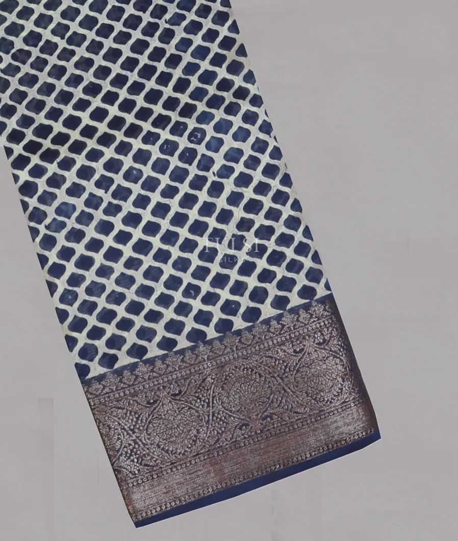 Blue Soft Printed Cotton Saree T593241-image