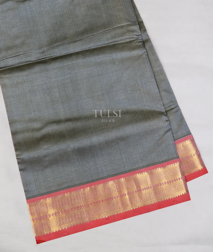 Grey Silk Cotton Saree T584789-image