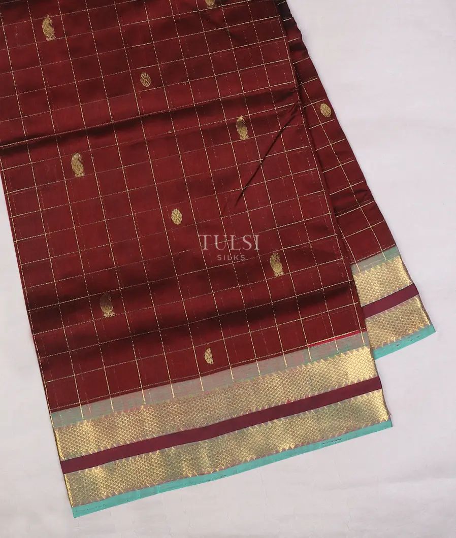 Maroon Silk Cotton Saree T584758-image