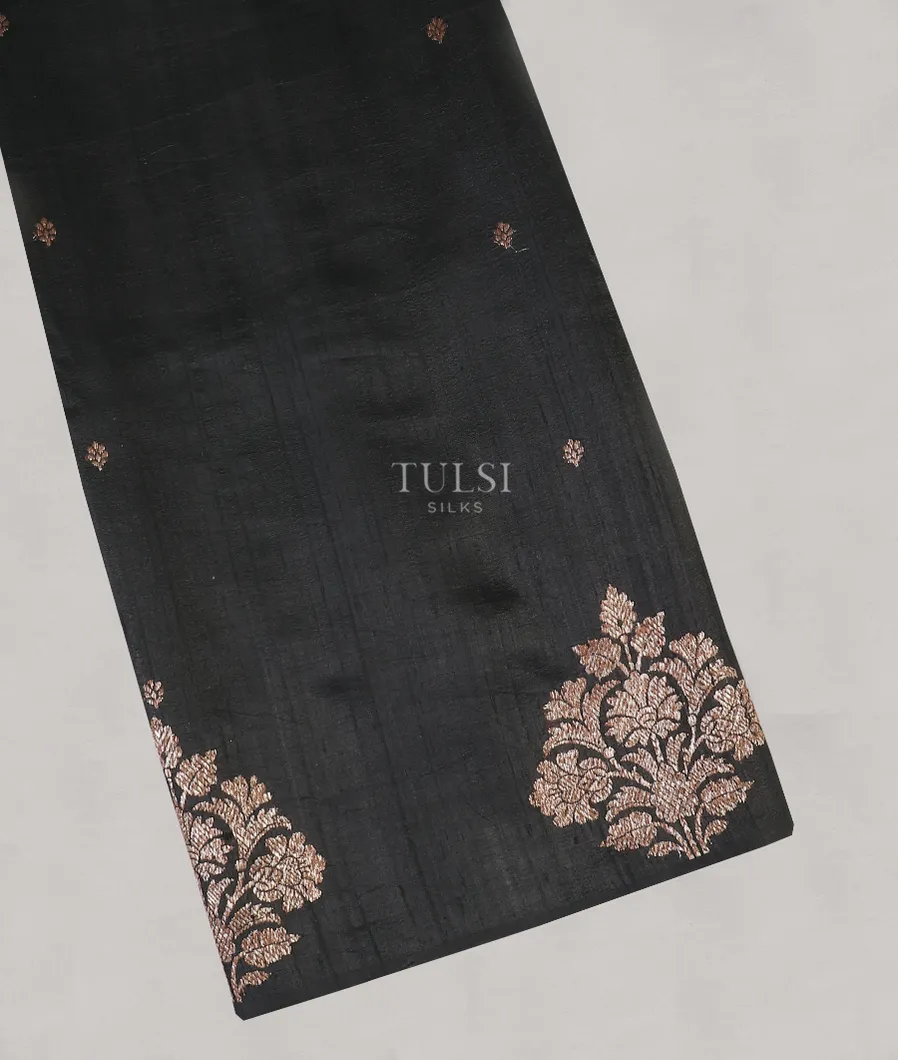 Black Banaras Tussar Saree T592177-image