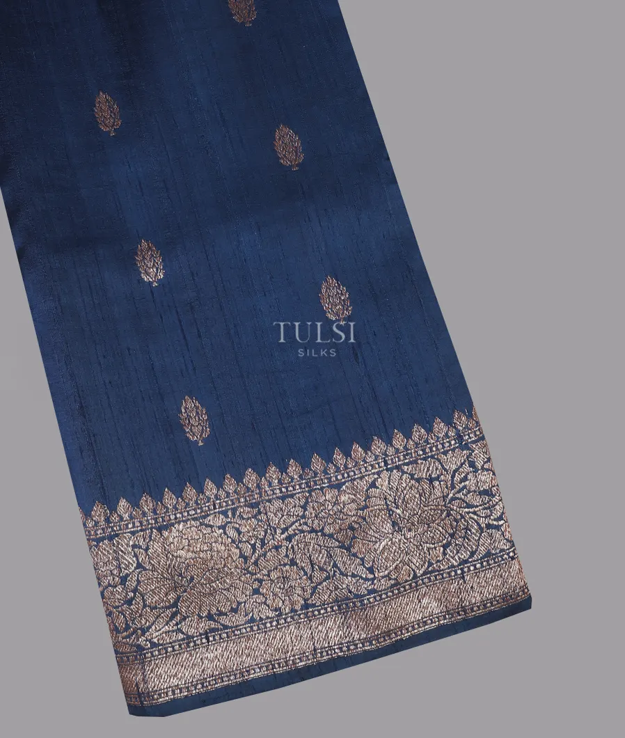 Blue Banaras Tussar Saree T592146-image