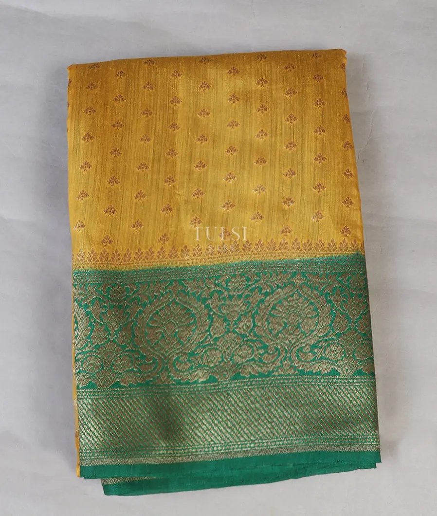 Yellow Banaras Tussar Saree T595425-image