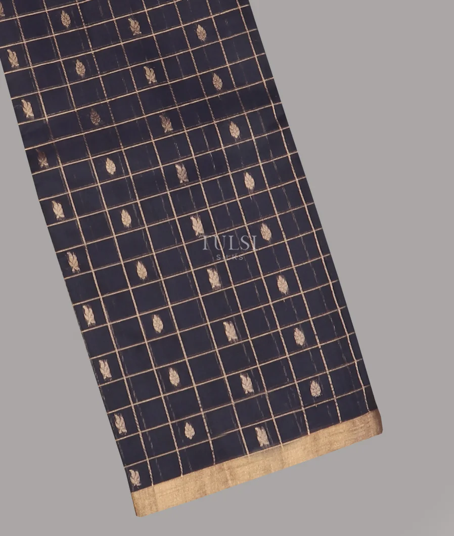 Midnight Blue Silk Cotton Saree T597705-image