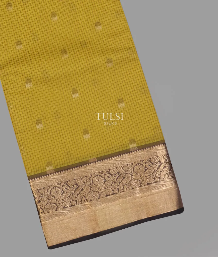 Yellowish Green Silk Cotton Saree T597782-image
