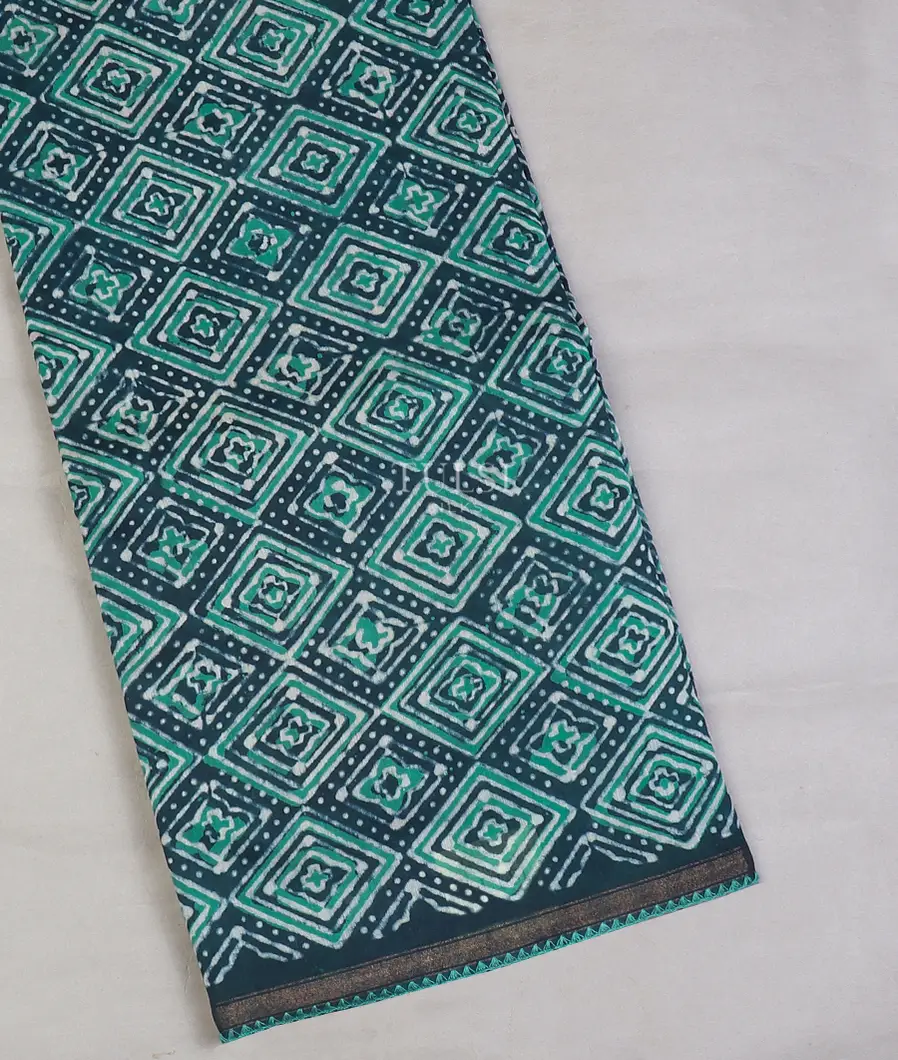 Blue Chanderi Cotton Saree T597022-image