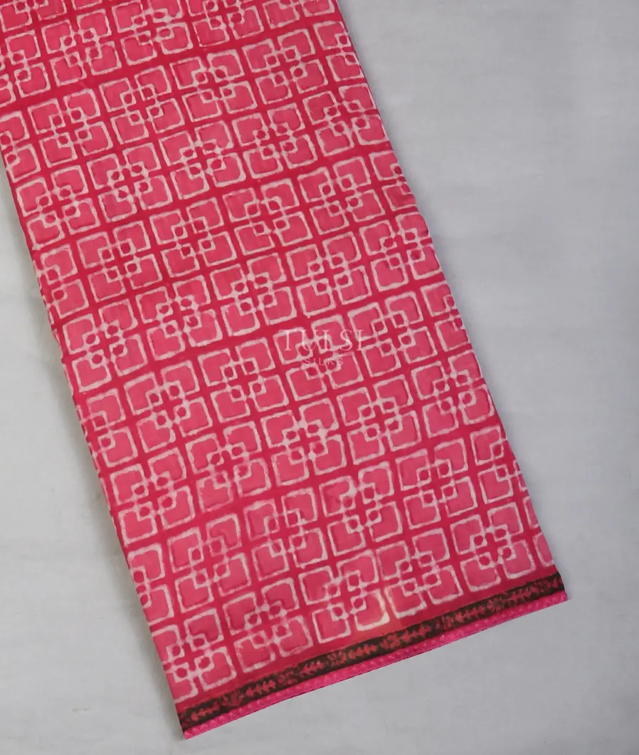 Pink Chanderi Cotton Saree T597017-image